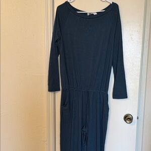 Long Sleeve teal one-piece jumpsuit- NWT